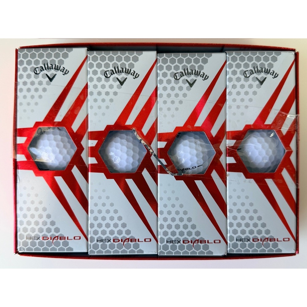 Callaway HEX Diablo Golf Balls – 12 Pack White (4x3 Piece) NWT‎